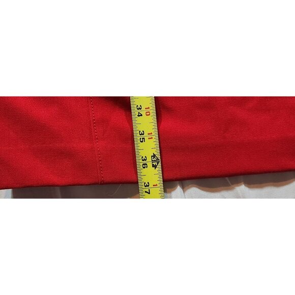 Calvin Klein Womens Red Ruffle-Shoulder Sheath Dress Size Small (See Measurement - Picture 4 of 6